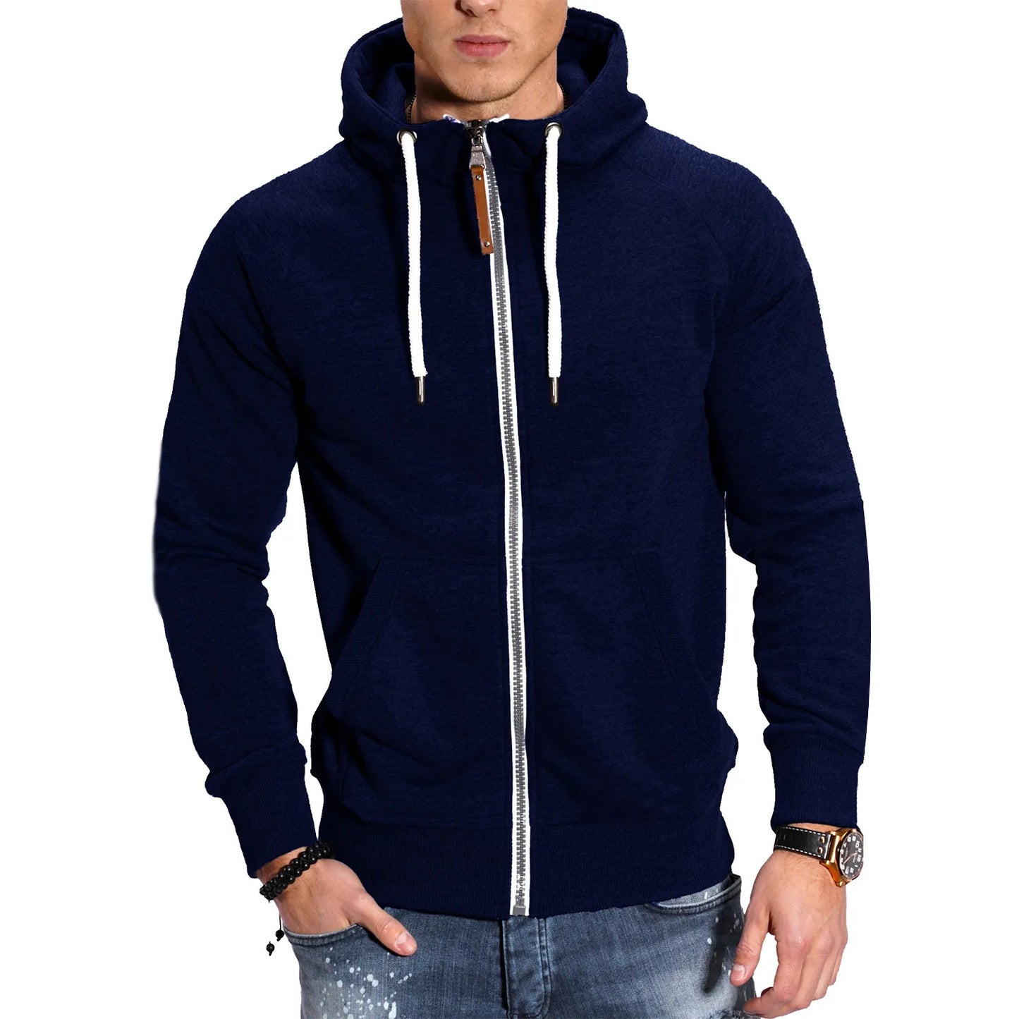 New High Quality Men's Streetwear, Colorful Headphone Graphic Print Fashion Cotton Soft Outdoor Sports Hoodie