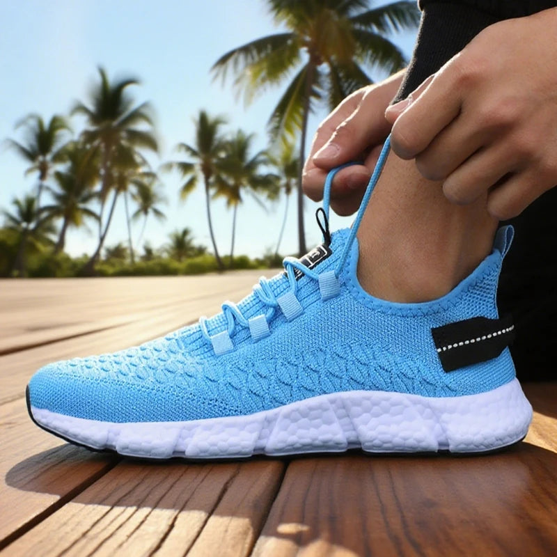 New Men's Running Shoes Summer Soft Soled Nique Grid Trend Design Breathable Walking Sneakers Versatile Outdoor Exercise Shoes