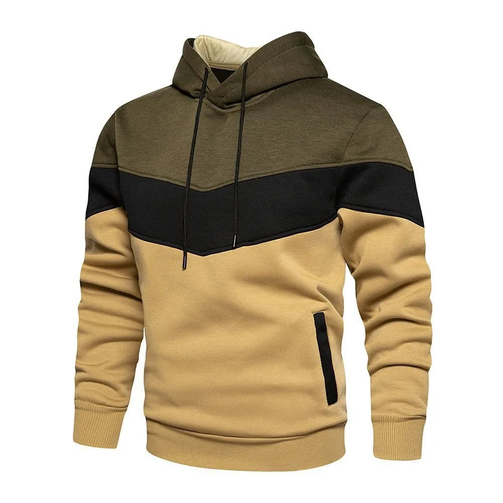 Fall/Winter Men's Fashionable Long-Sleeve Sports Hoodie with Zipper - Slim Fit Active Wear