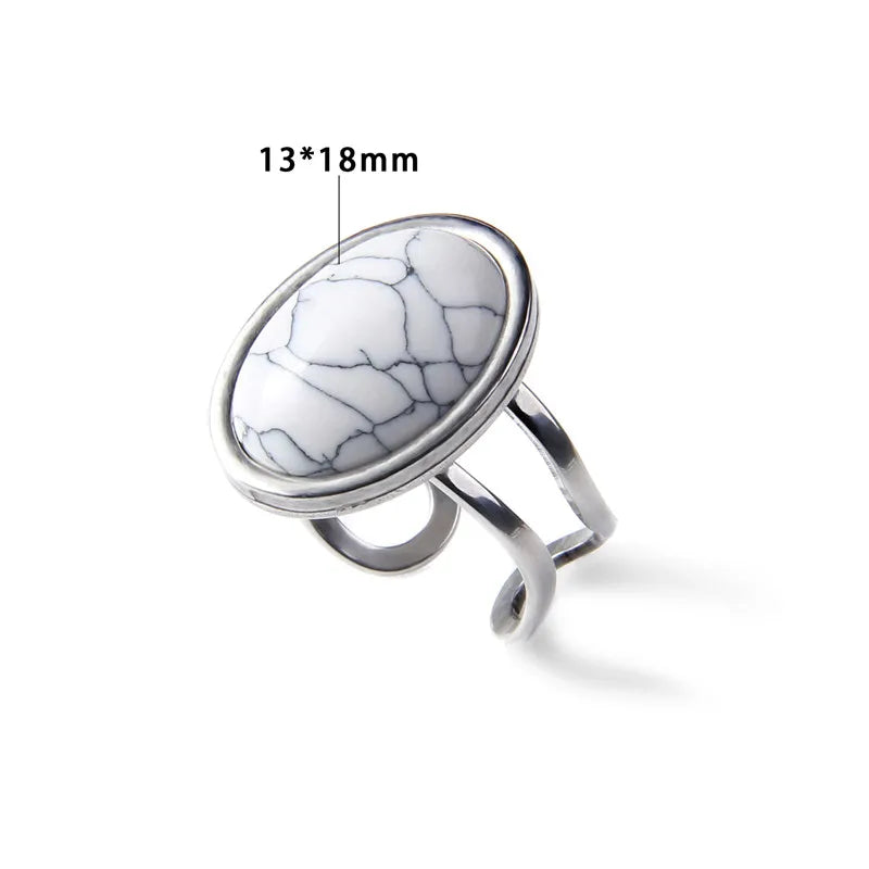 Rose Quartzs Rings Natural Stone Labradourites Beads Rings Silver Color Rings Party Wedding Anniversary Engagement Gifts Jewelry