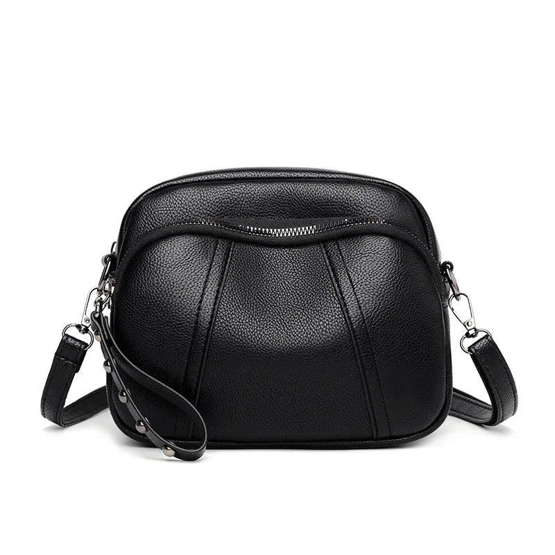 Fashion Soft Leather Crossbody Bags for Women 2025 Casual Female Multi Pocket Messenger Bags Retro Handbags Ladies Shoulder Bags