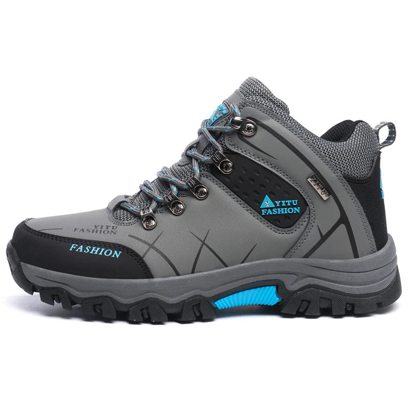 Outdoor Mountaineering Men's Travel Shoes Sports Running Men's Shoes Large Size High Top Autumn Winter Comfortable Thick Bottom
