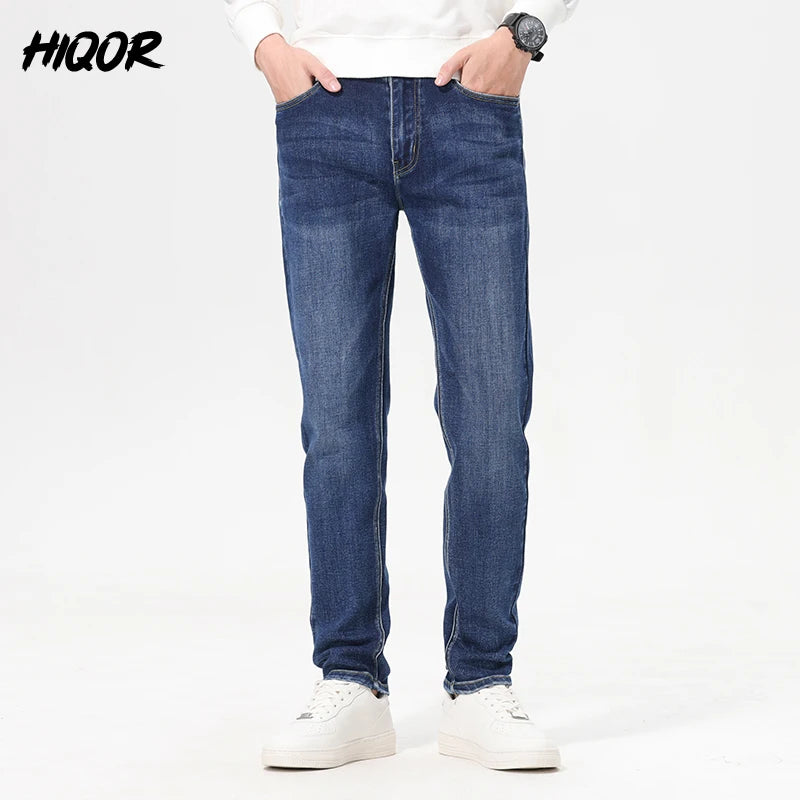 HIQOR Autumn Vintage Mens Denim Jeans Men's Baggy Straight Jeans Fashion Korean Mens Jeans Pants Denim Trousers Streetwear Male