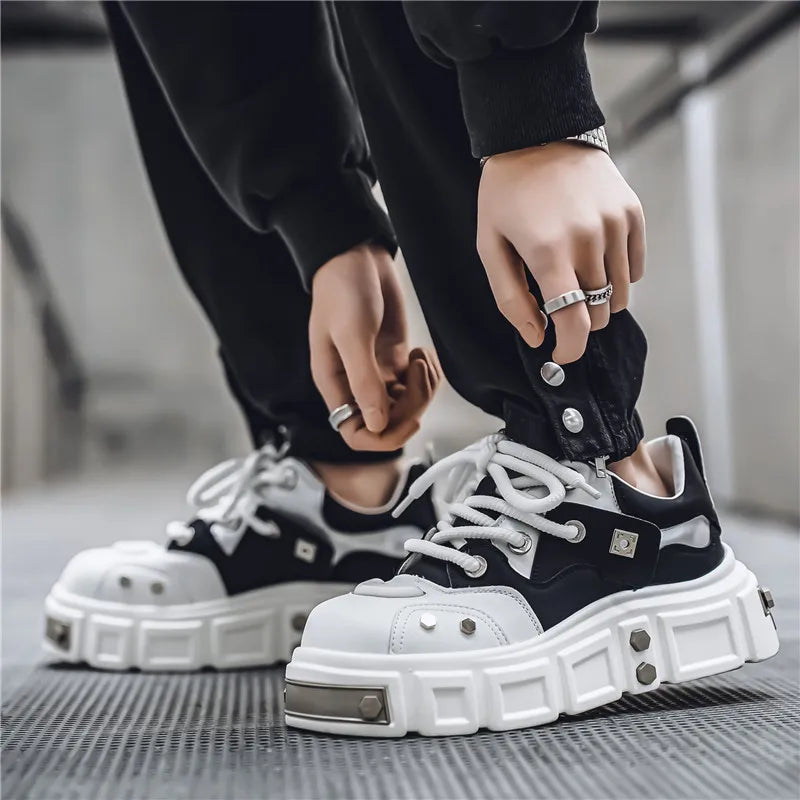 New Thick Soled Trendy Men's Shoes Men's Casual Sneaker Height Increasing Shoes Fashionable Matching Footwear 39-44
