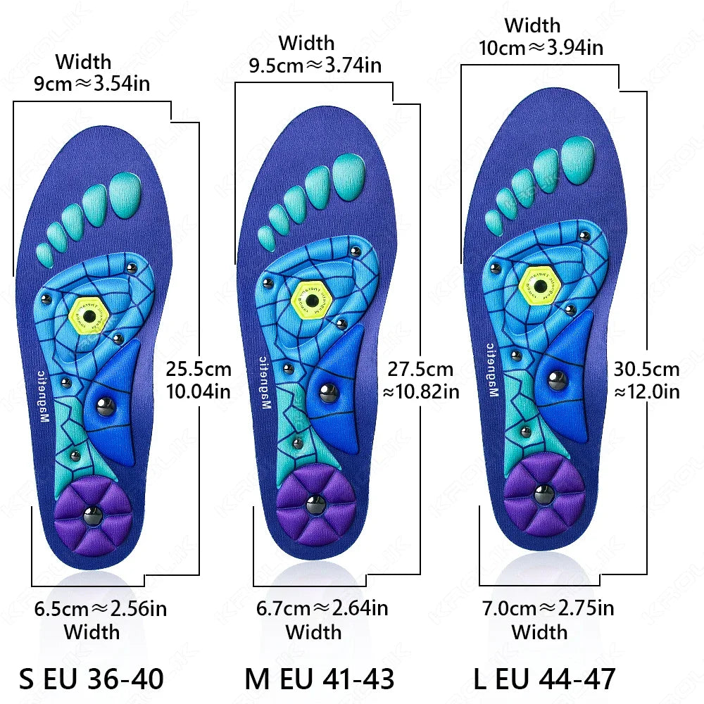 Magnetic Acupressure Arch Support Insoles Massage for Foot Pain Relief Magnetic Slimming Templates Improved Blood Circulation