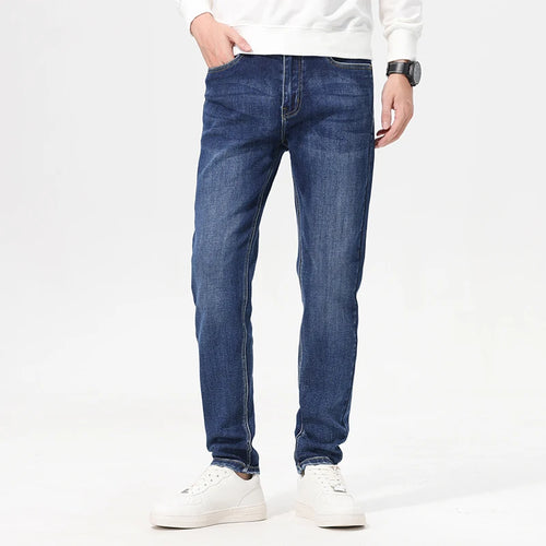 HIQOR Autumn Vintage Mens Denim Jeans Men's Baggy Straight Jeans Fashion Korean Mens Jeans Pants Denim Trousers Streetwear Male
