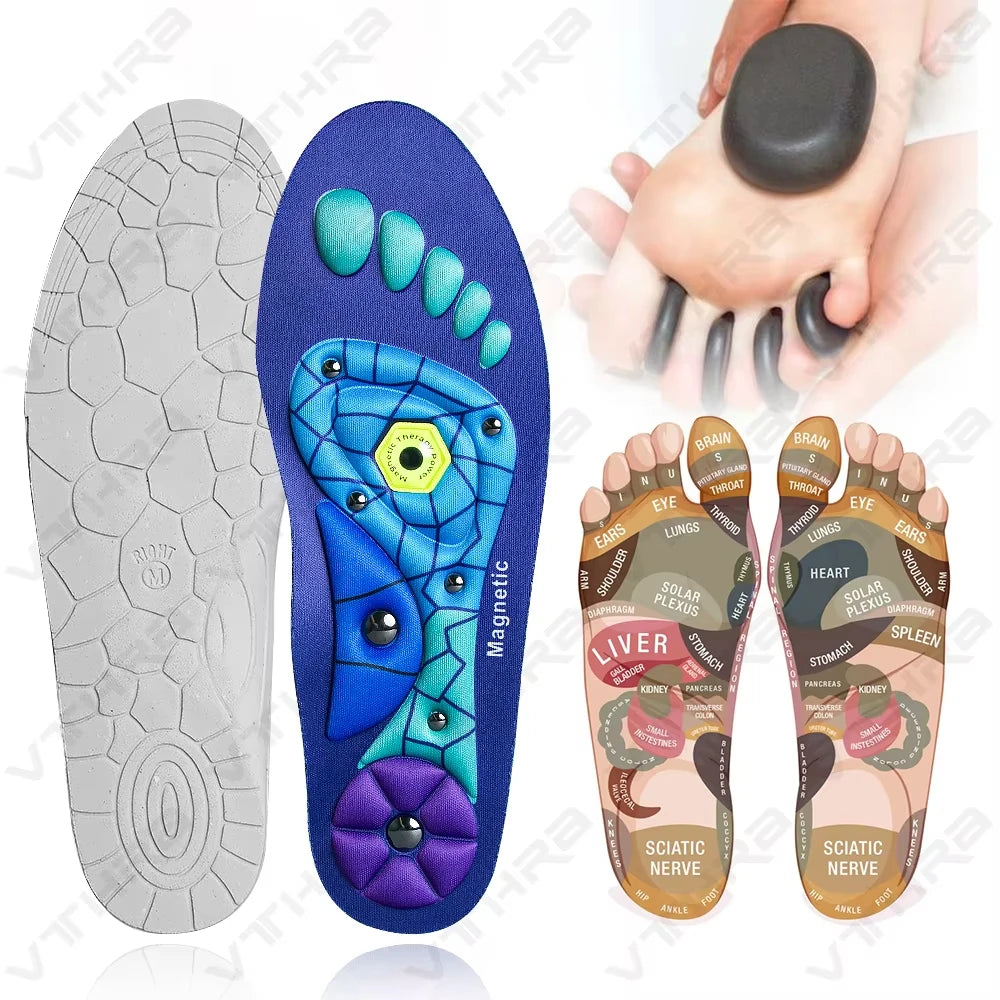 1 Pair Acupressures Insoles Magnetic Insoles for Women Men EVA Foot Massage Orthopedic Acupressures Insoles Pads for Weight Loss
