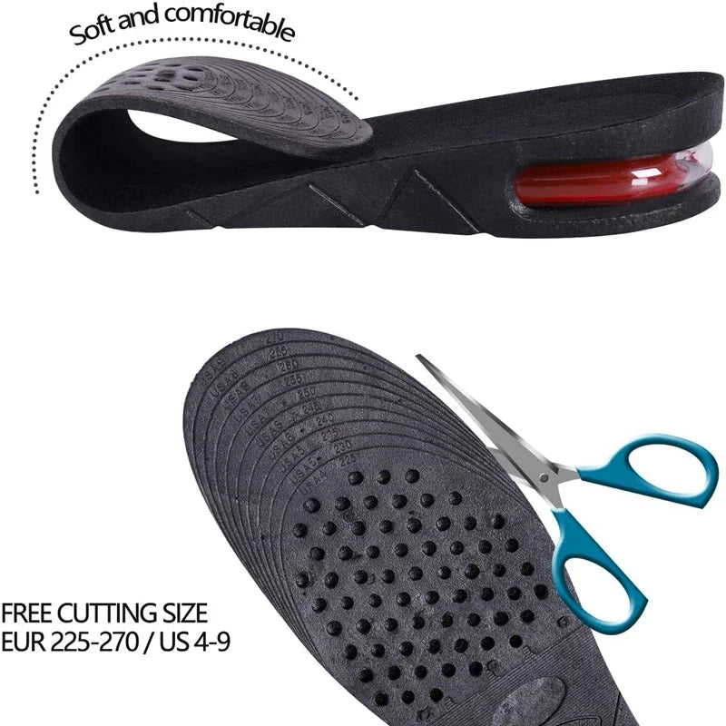 Height Increase Insole Air Cushion Elevator Shoe Insole Lifts Kits Inserts 3-9cm Variable Height Shoe InsolesAir Shock Absorbing