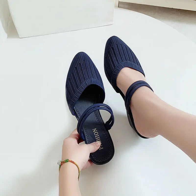 Fashion Women's Sandals Mules Slippers For Beach Shoes Close Toe Women Heels Strappy Wedges Shoes For Women Plastic Sandals