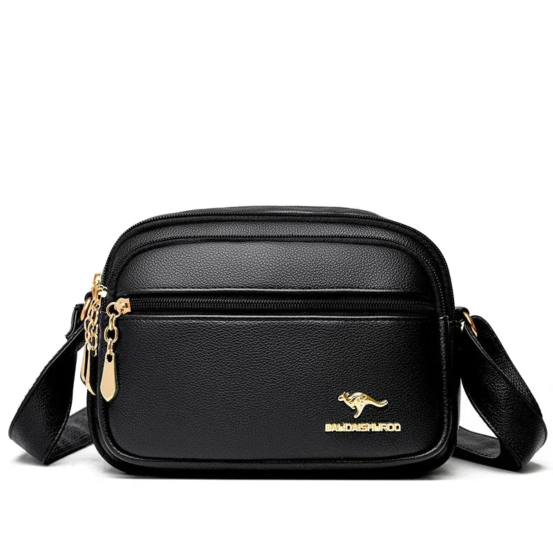 High Quality Soft Leather Purse Fashion Women Shoulder Messenger Bag Multi-pocket Wear-resistant Bag Luxury Ladies Handbag Sac