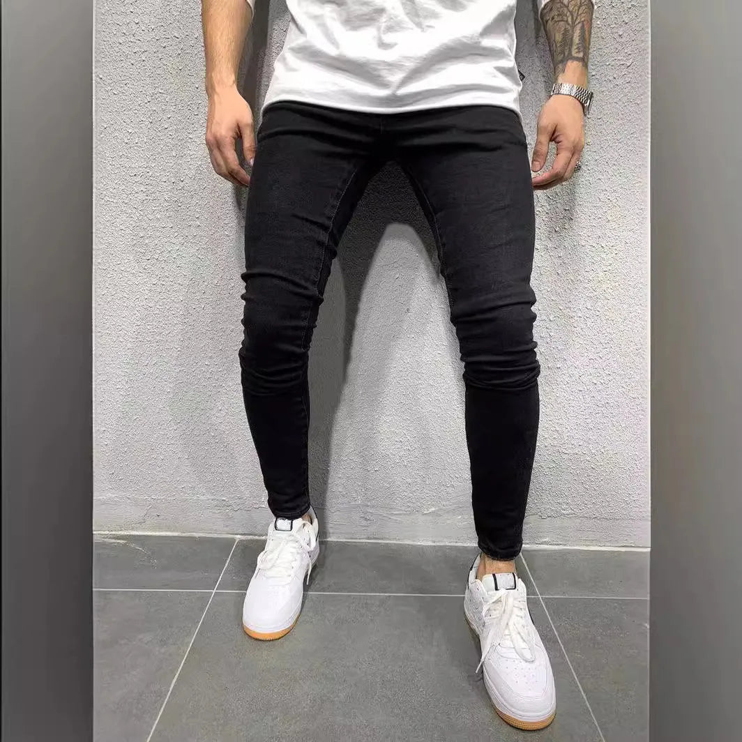 High Quality Stretch Elastic Skinny Jeans Men European American Classic Solid Washed Denim Pant Casual Pantalones Hombre Joggers