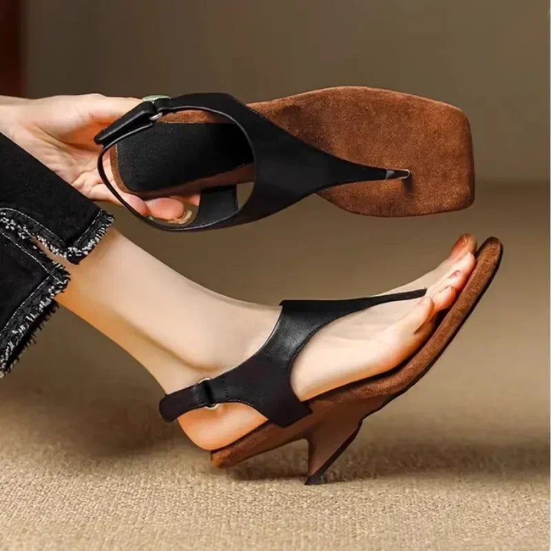 Women's New Sweet Casual Women's Shoes 2025 Summer Wedge High Heels Open Toe Beach Banquet Party Luxury  Women's Flip Flops