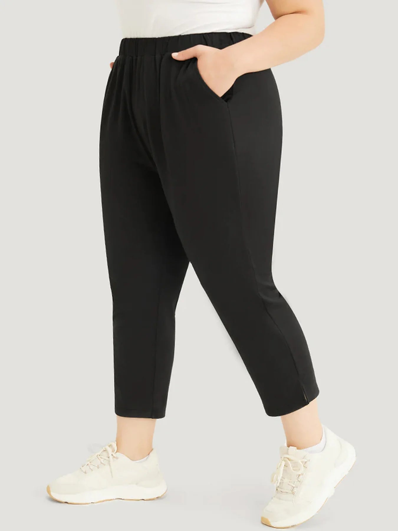 American women's plus size high luxury fashion style street high sense of tight slim nine-point pants