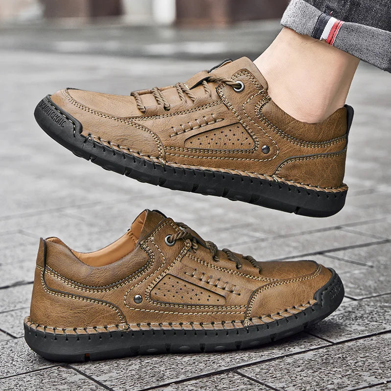 Official Website Hot Selling Men's Leather Casual Shoes Wear-resistant Soles Oxford Shoes Fashionable Men's Workwear Shoes