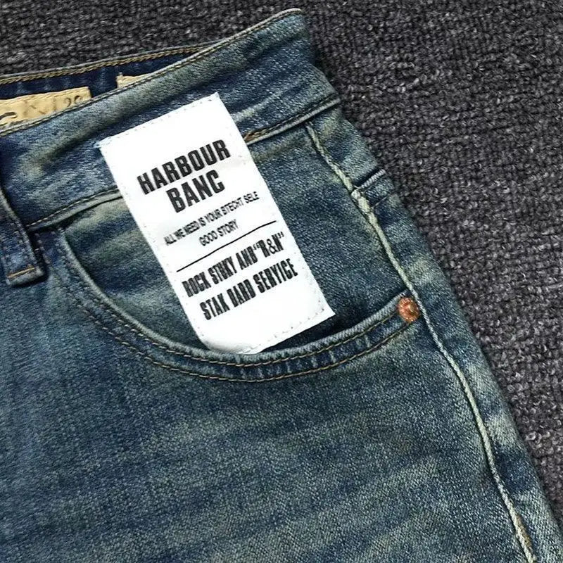 High Quality Korean Fashion Washed Vintage Straight Leg Denim Jeans for Men Casual Spring Autumn Pencil Pants Boyfriend Jeans