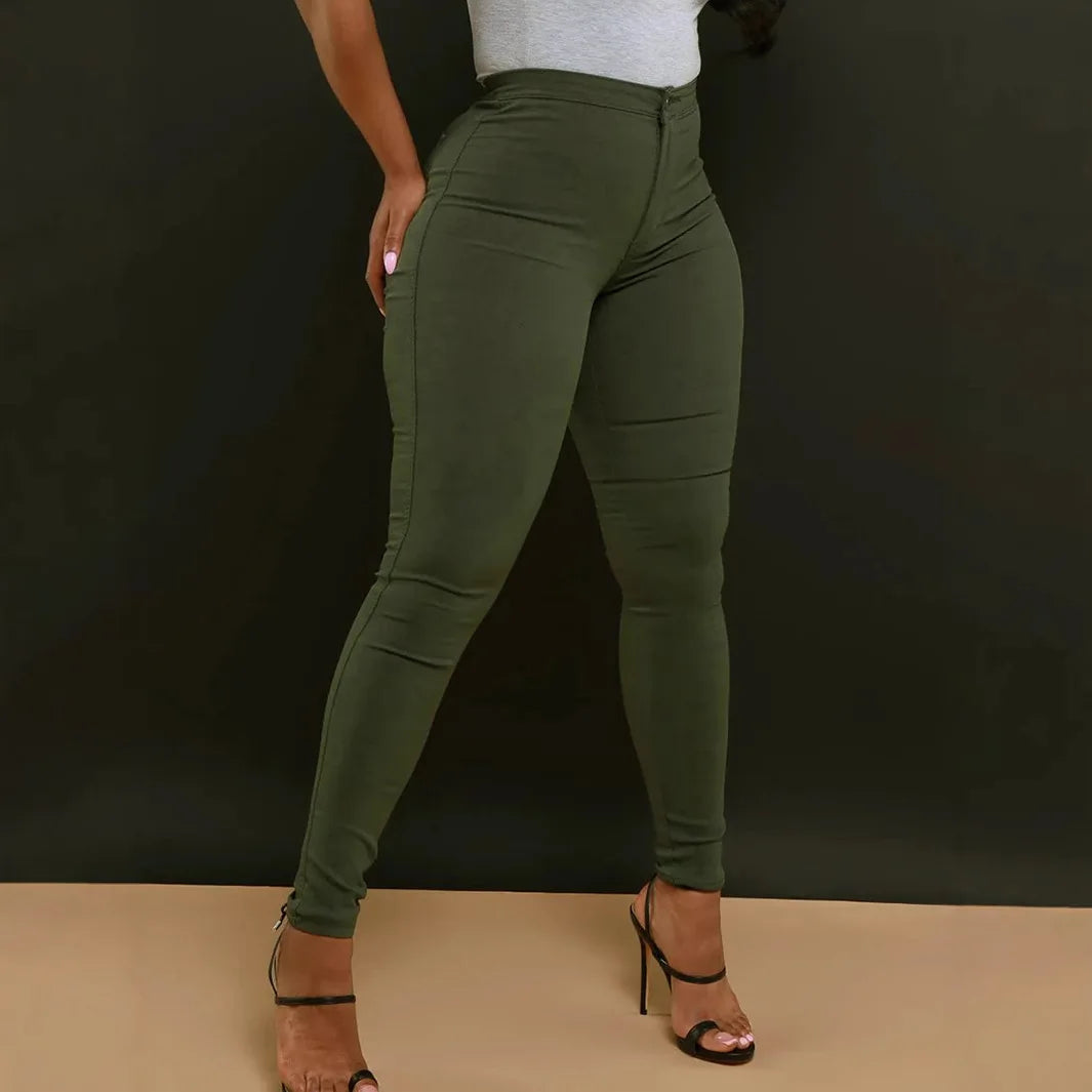 New Skinny Jeans for Spring and Summer. Available in A Variety of Colors. Women's Casual High-waisted Denim Small Leg Pants