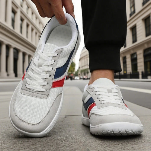 Summer Wide Toe Barefoot Shoes for Men Zero Drop Non-Slip Minimalist Walking Shoes 2025 New Breathable Lace Up Fashion Sneakers
