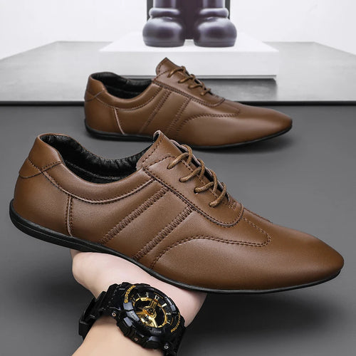 Men Business Casual Lace-up Shoes Leather Men's Comfortable Driving Flats Sneakers Shoes Quality Classic Outdoor Oxfords Shoes