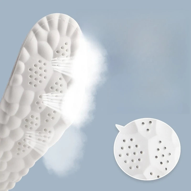 4D Latex Sport Insoles Soft High Elasticity Shoe Pads Breathable Running Basket Shoe Sole Arch Support Orthopedic Inserts Unisex