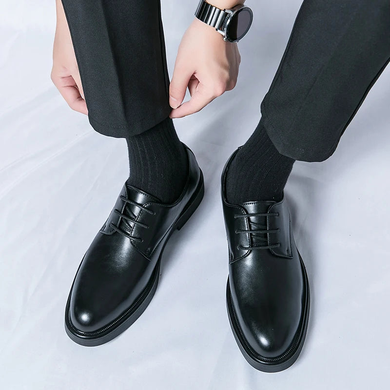 Classic Britsh Business Formal Office Pointed Toe Leather Shoes Boos Dress Men Black Wedding Shoes Men Shoes Men Luxury Oxfords