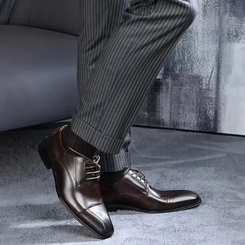 Business Formal Black Leather Shoes Men Fashion Casual Formal Shoes Classic Italian Formal Leather Casual Shoes