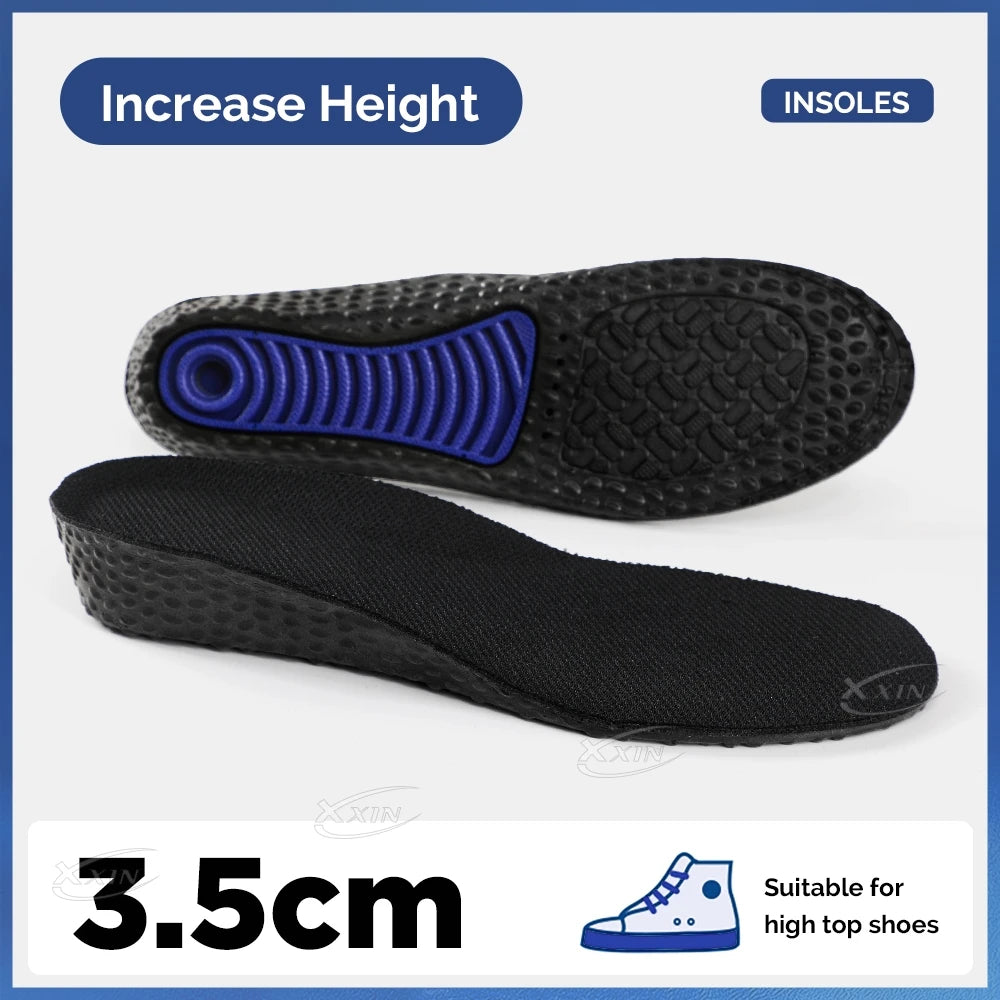 【Xxin】1.5/2.5/3.5cm Height Increased Shoe Insoles Invisiable Shock Absorption Insole Gel Shoe Pad