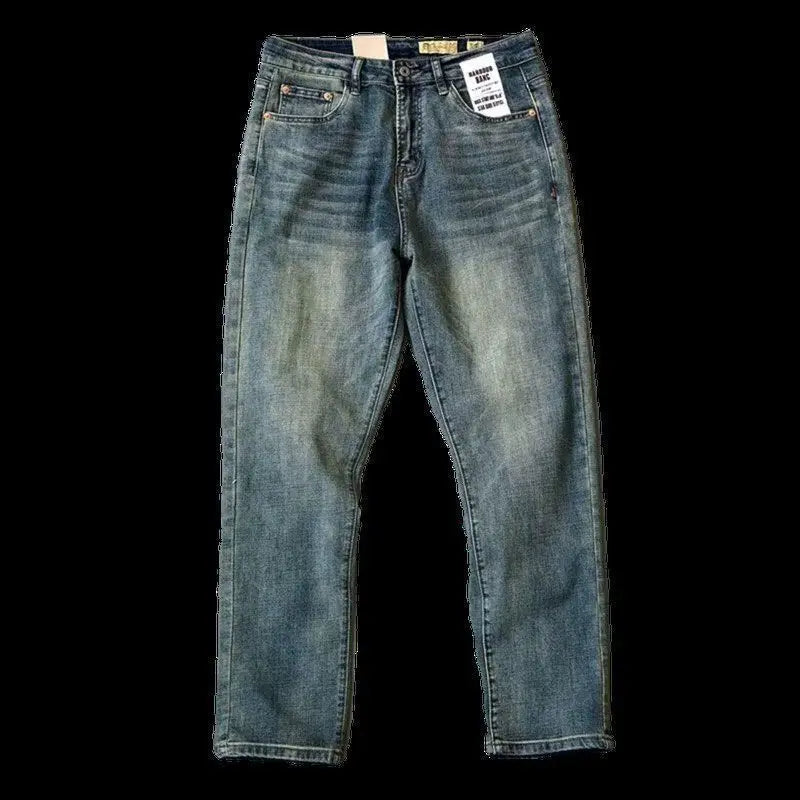 High Quality Korean Fashion Washed Vintage Straight Leg Denim Jeans for Men Casual Spring Autumn Pencil Pants Boyfriend Jeans