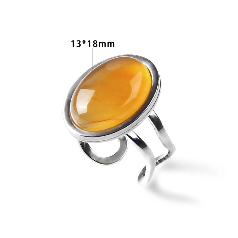 Rose Quartzs Rings Natural Stone Labradourites Beads Rings Silver Color Rings Party Wedding Anniversary Engagement Gifts Jewelry