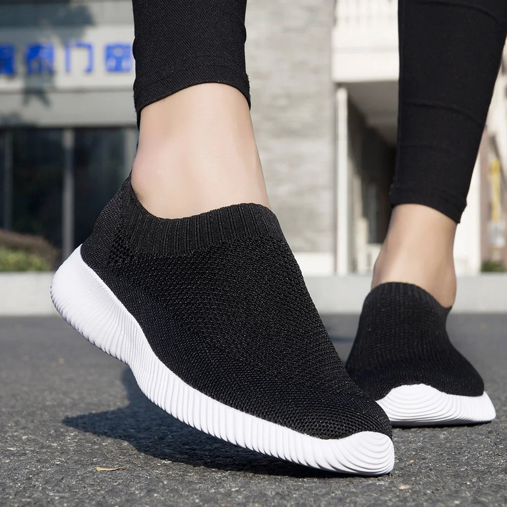 Knitting Sock Sneakers Flat Casual Breathable Sneakers Flats Shoes