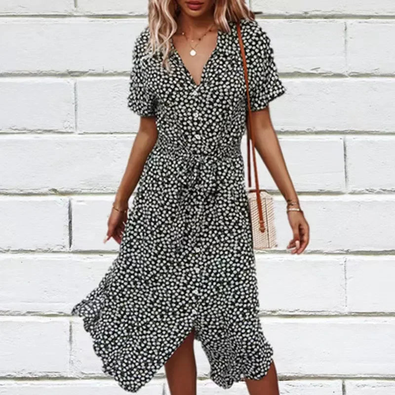 Independent Station Fast Selling Casual Vacation Style Spring Summer Sexy Wide Hem Skirt