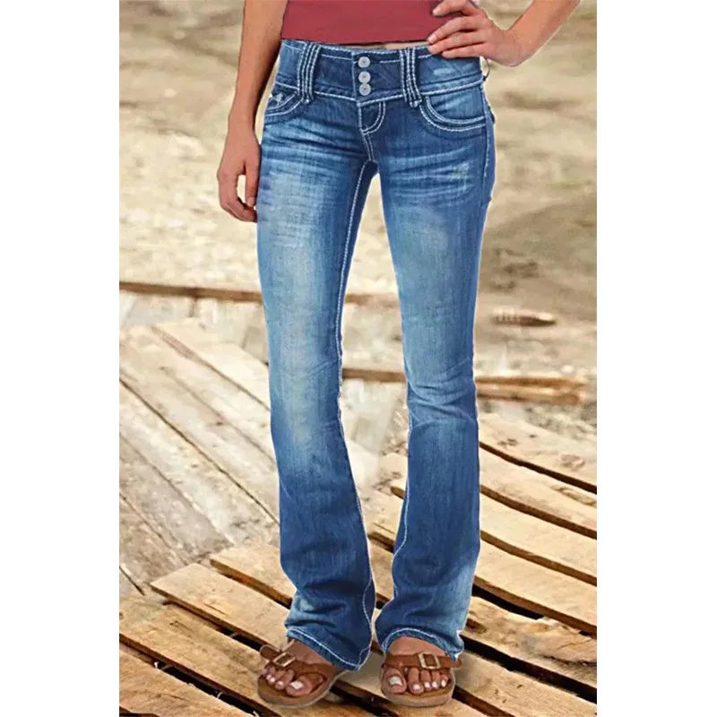 Women Pants with Low-rise Ripped Jeans Retro Fashion Trousers Korean Versatile Straight Women Wide-leg Pants Baggy Jeans Women