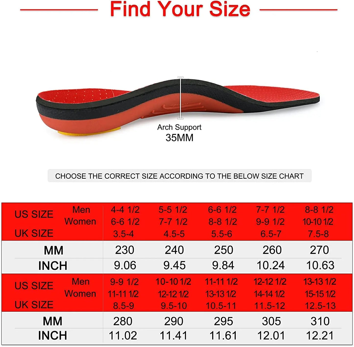 Plantar Fasciitis Orthopedic Sport Insole Men Women Flat Feet High Arch Support Heel Pain Orthotic Insert Shoe Sole Work Boot