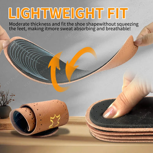 Ultra Thin Leather Latex Insoles Deodorizing Breathable Sports Insoles For Leisure Business Shoes Sole Shock Absorbing Inserts