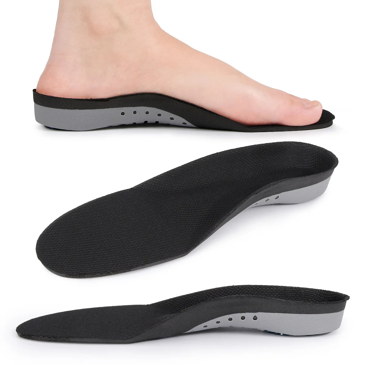 1 Pair Foot Pain Relief Supportive Shoe Inserts Orthotic Arch Support Cushioned Comfort Insoles for Women Men Heel Pain Relief