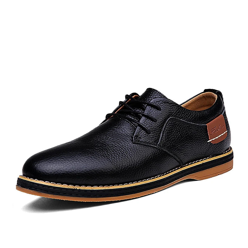 Genuine Leather Men Dress Shoes Oxfords Brogue Lace Up Italian Mens Casual Shoes Luxury Brand Moccasins Loafers Plus Size 38-48