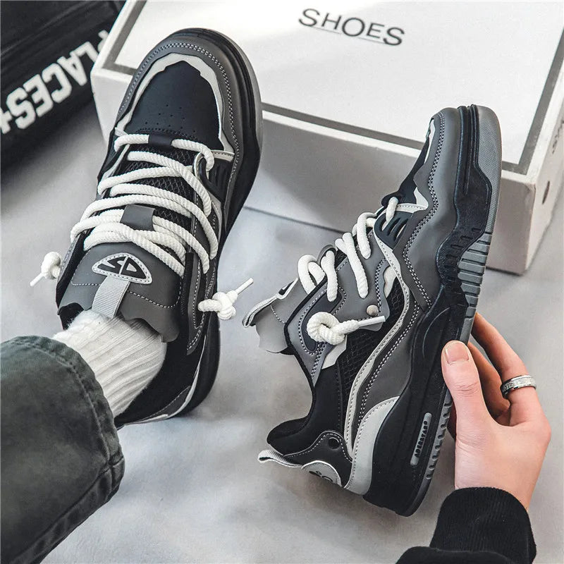 Trend Men's Shoes Outdoor Sneakers Lace-up Non Slip Running Shoes Couple Style Walking Shoes Breathable Tennis Shoe Plus Size 47