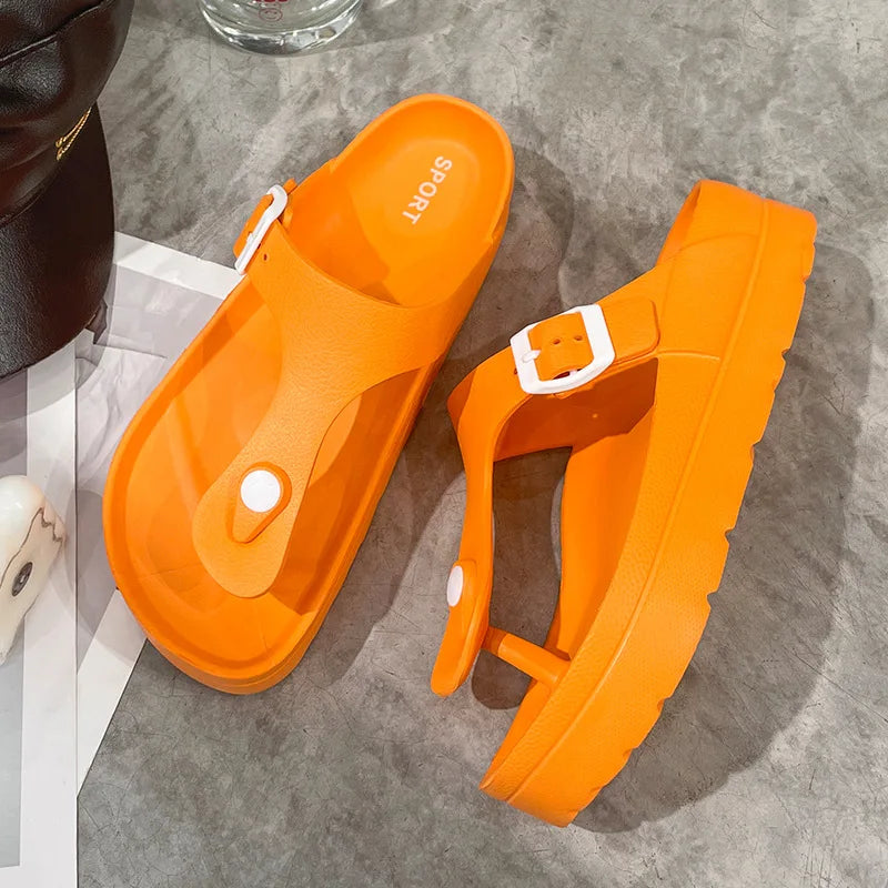 KIDMI New Women Flip-flops Sandals Outdoor EVA Waterproof Beach Sandals Thick Sole Cushioned Pool Shower Shoes Nonslip Sandals
