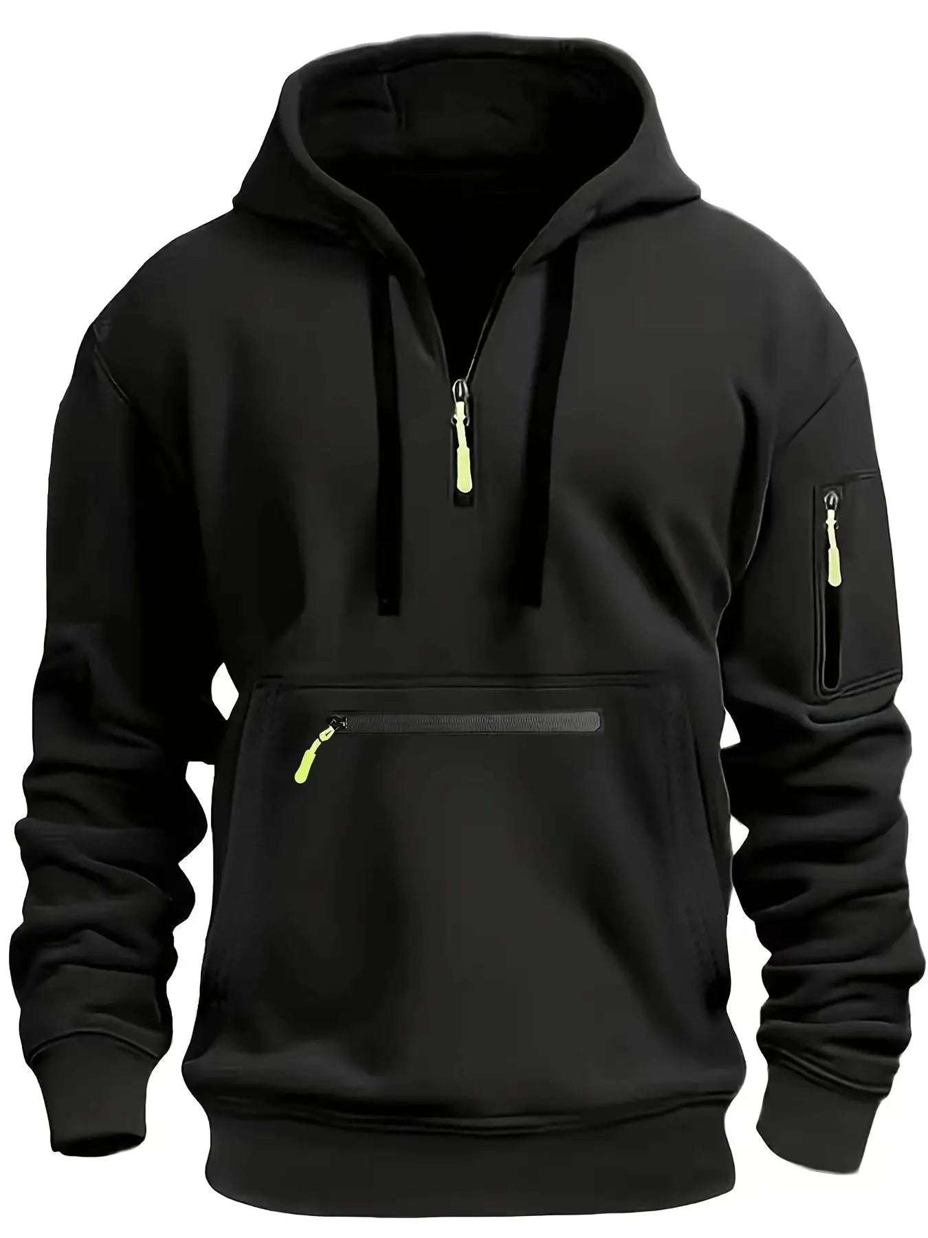 Spring and Autumn New Men's Zipper Multi Pocket Hoodie Fashion Sports Street Trend Long Sleeve Hoodie Loose Jacket