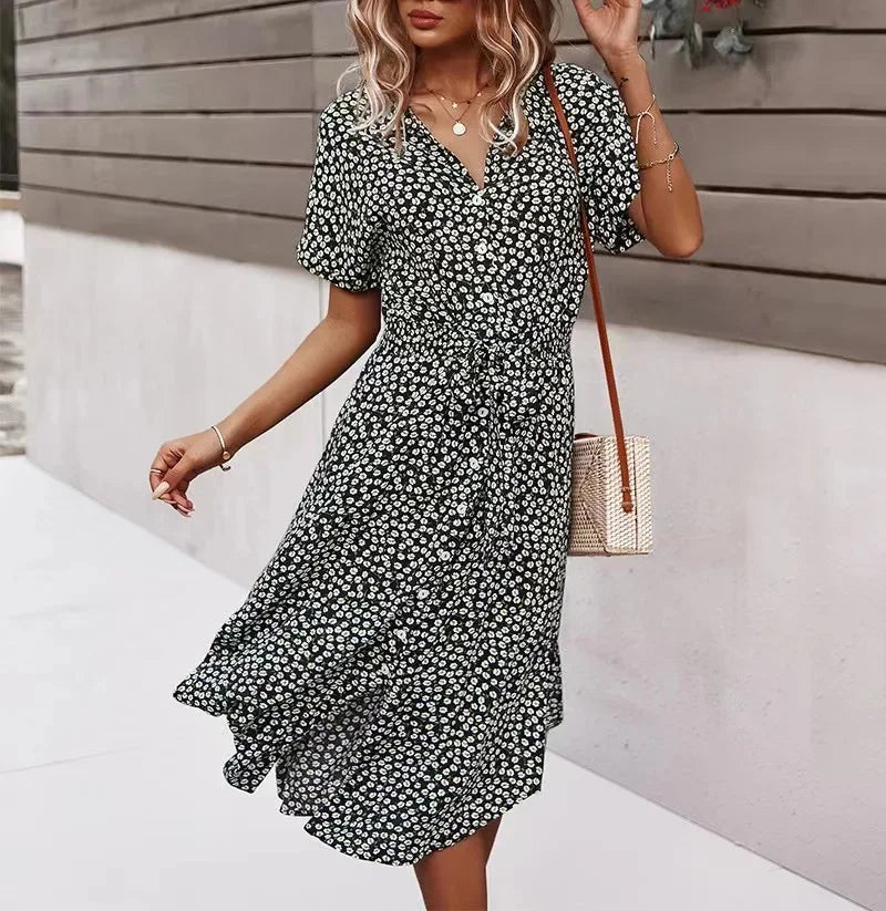 Independent Station Fast Selling Casual Vacation Style Spring Summer Sexy Wide Hem Skirt
