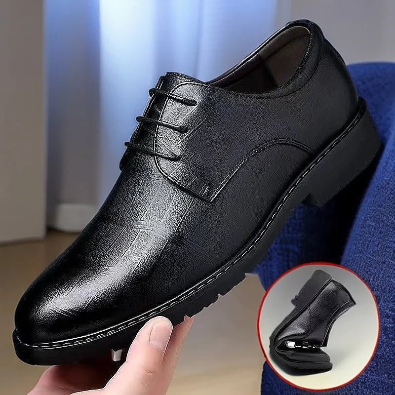 Men's New Business Dress Leather Shoes Men's British and Korean Version Casual Breathable Pointed Groom Best Man Wedding Shoes