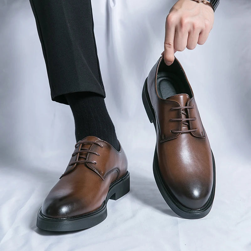 Classic Britsh Business Formal Office Pointed Toe Leather Shoes Boos Dress Men Black Wedding Shoes Men Shoes Men Luxury Oxfords
