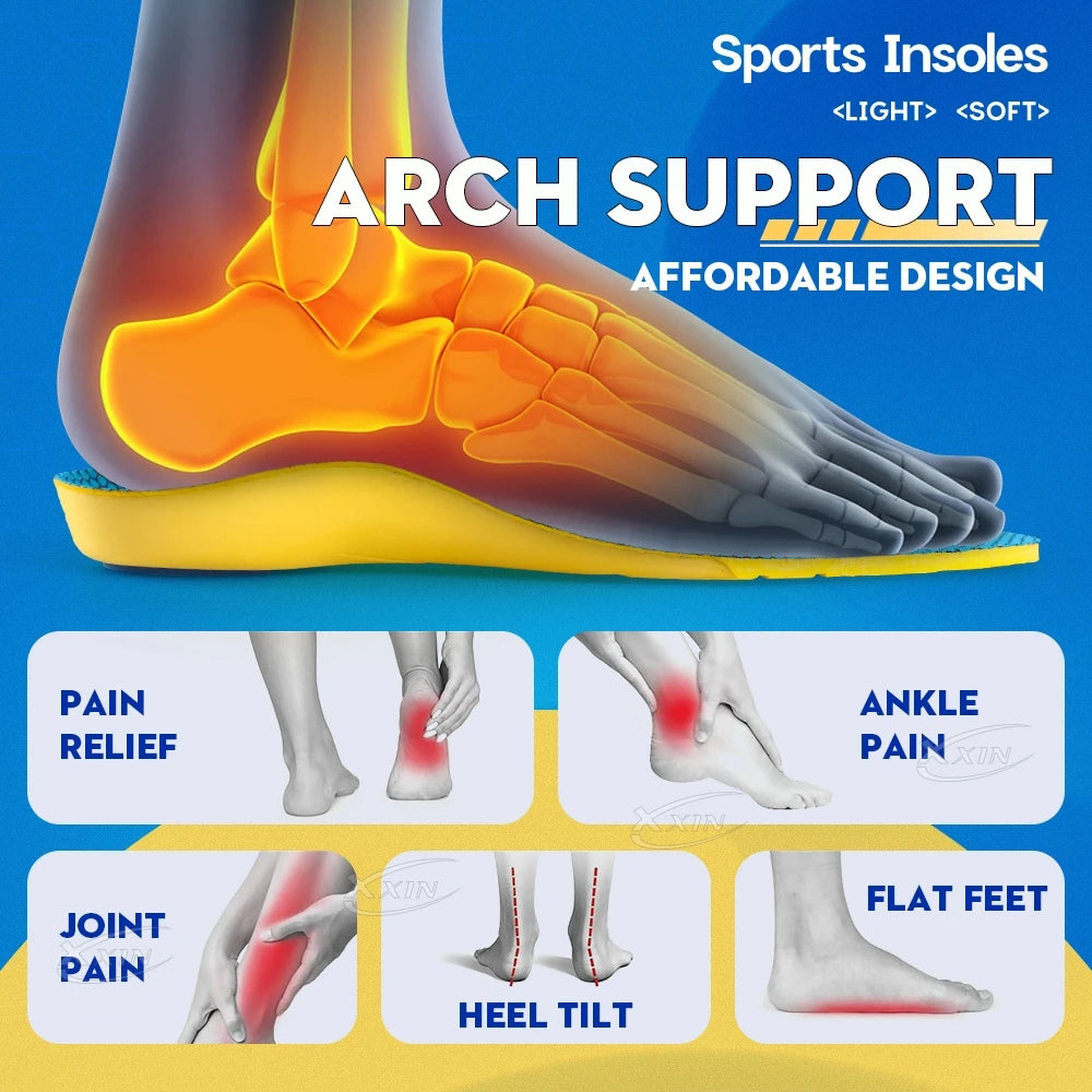 【Xxin】EVA Elastic Sports Insole Light Weight Shoe Insoles High Jump Runnin Insoles Size 35-46