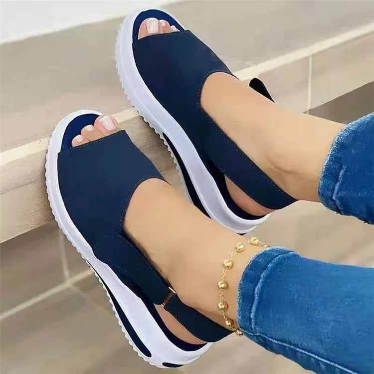 Shoes Summer Women Sandals Peep Toe Sandals Ladies Lightweight Sandals Woman Breathable New Fashion Non-Slip Female Footwear