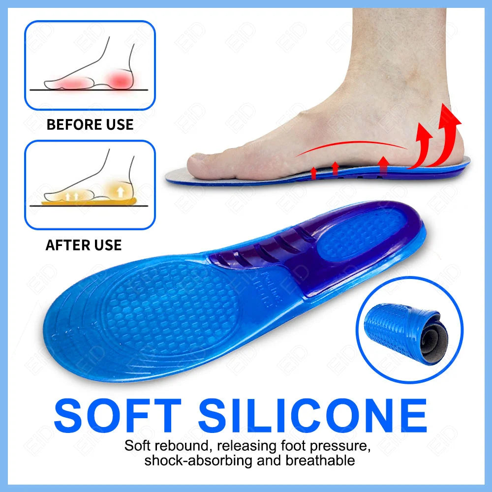 Gel Insole Silicone Orthopedic Foot Care For feet Shoes Sole Sport Insole Shock Absorption Pads Arch Orthotic Pad Insole Unisex