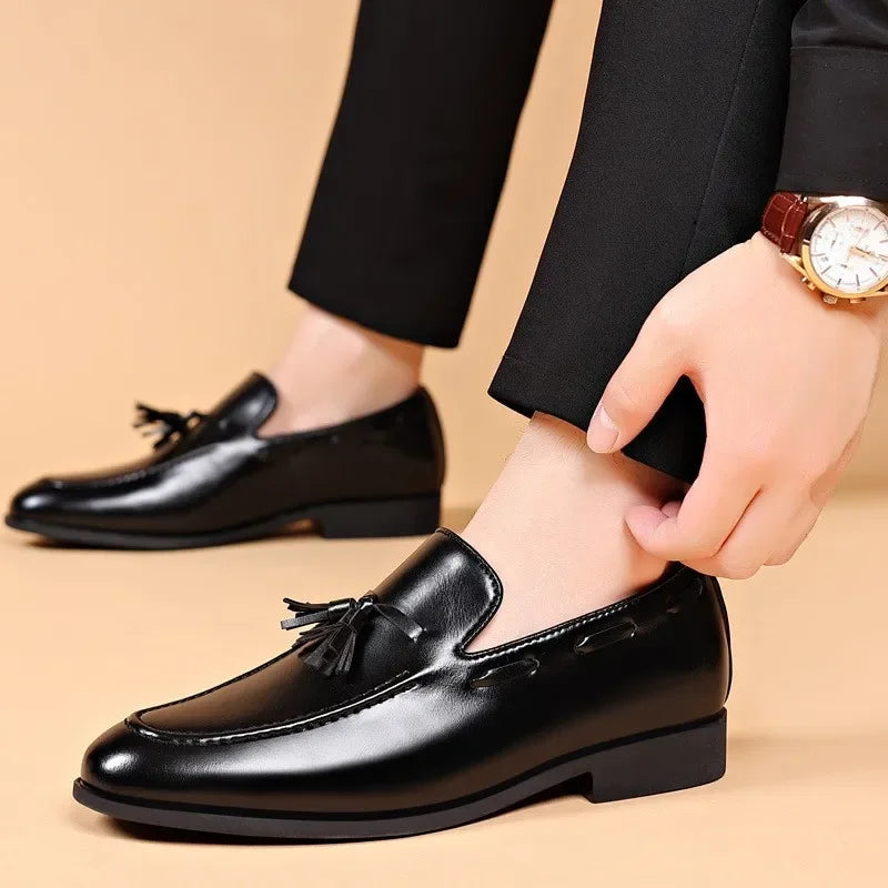 Men's Leather Shoes Fashion Business Casual Formal Dress Shoe Designer Loafers Moccasins Luxury Wedding Shoes for Men Big Size48