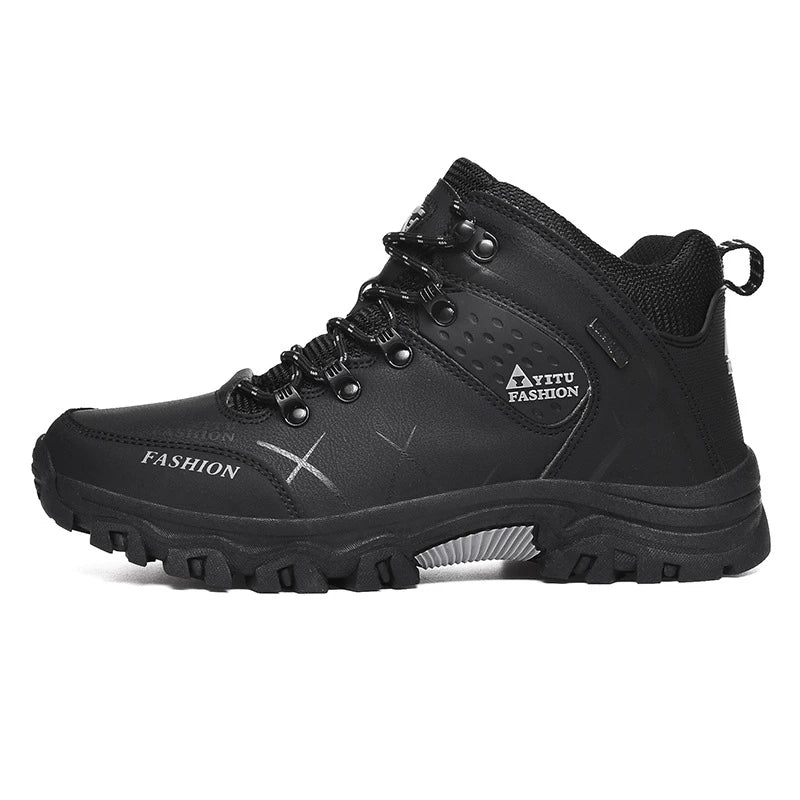 Outdoor Mountaineering Men's Travel Shoes Sports Running Men's Shoes Large Size High Top Autumn Winter Comfortable Thick Bottom