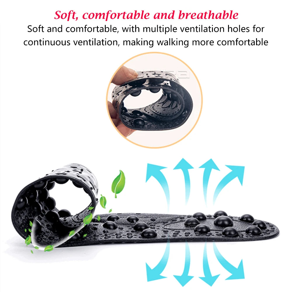 1 Pair Magnetic Therapy Insoles Enhanced Upgrade 68 Magnets Advanced Foot Acupressure Shoes Pads Massage Slimming Insoles Unisex