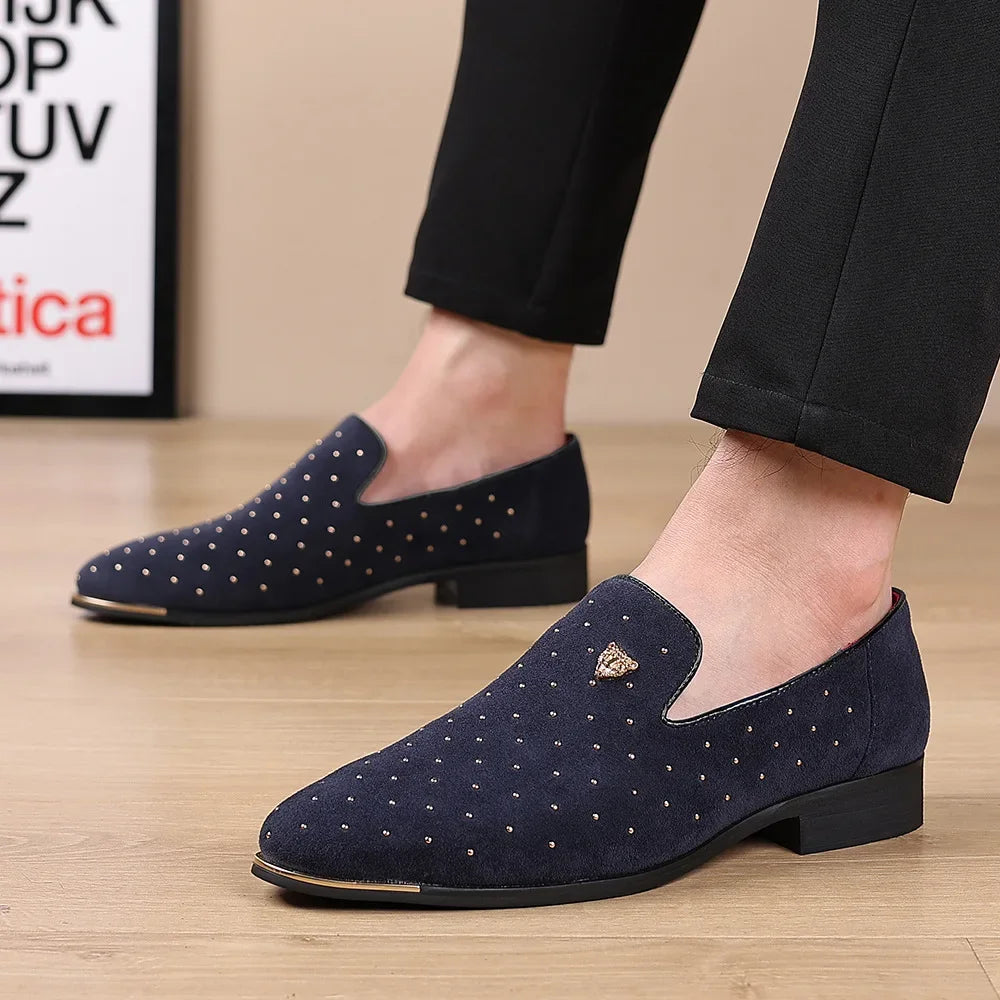Men Loafers Leather Dress Shoes for Man Slip on Loafers Elegant Shoes Fashion Men's Flats Club Party Shoes Male Zapatos Hombre