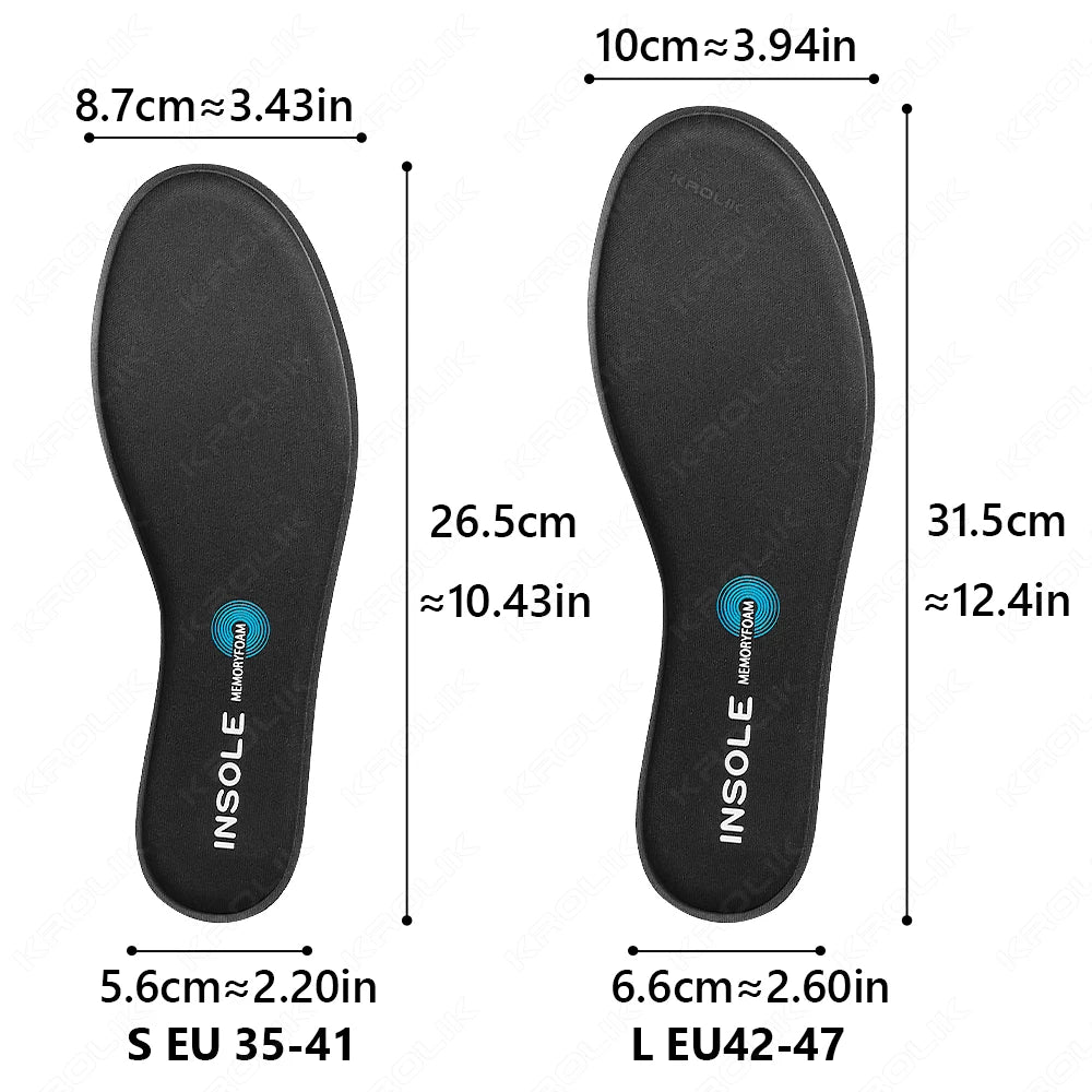 Sport Running Soft Insoles For Feet Memory Foam Orthopedic Pad Shock Absorption Deodorization Insert Plantar Fasciitis Sole 31cm