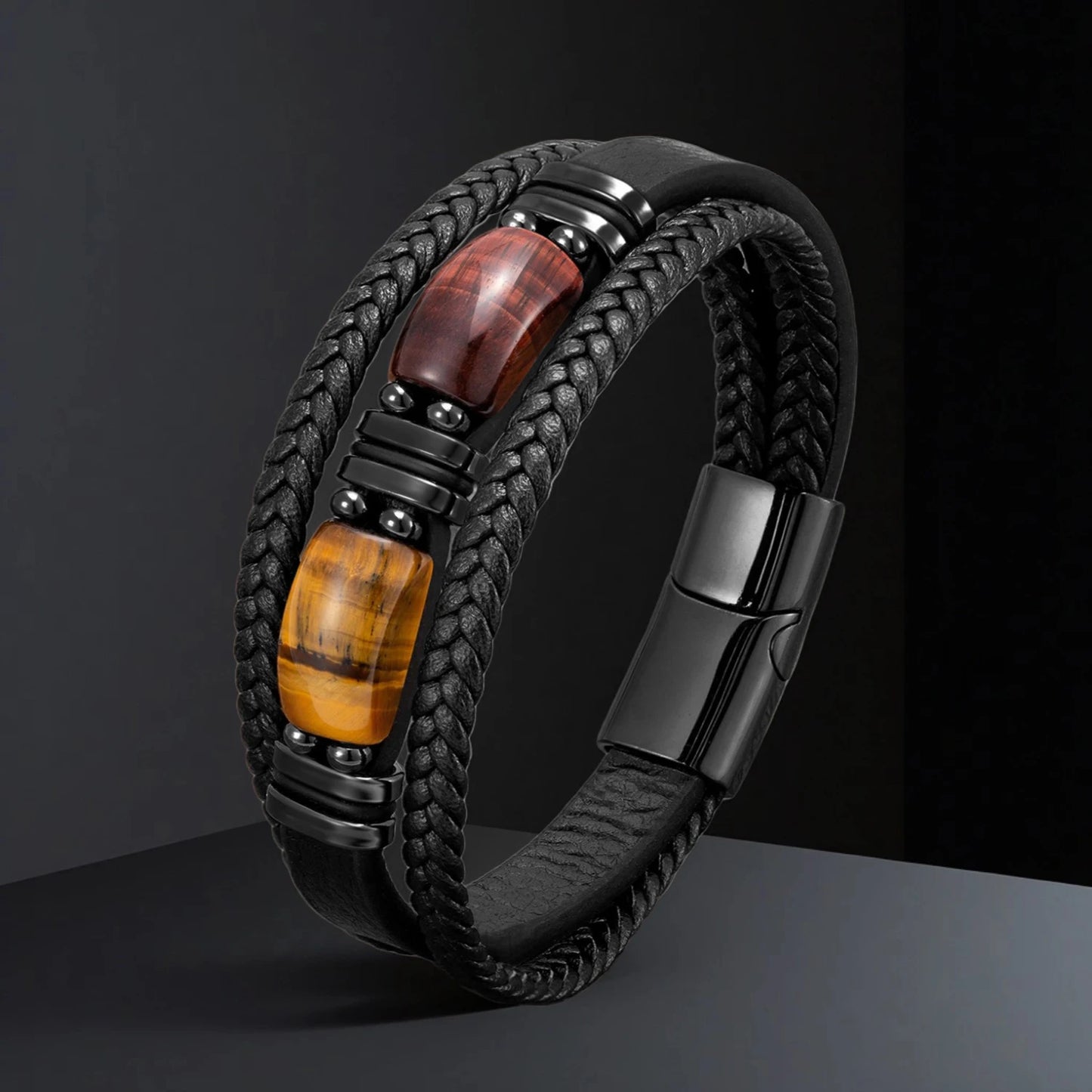 Wholesale Natural Stone Leather Bracelet Bulk Order for Men Women Handmade Adjustable Boho Beaded Jewelry